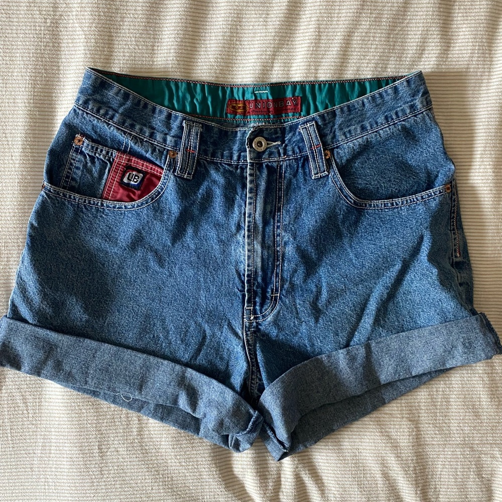 Vintage unique jean denim shorts